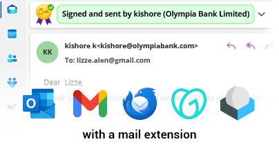 xorkeesign mail extension provides an easy way for users to digitally sign their mails & verify the mails received